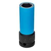 Dado de impacto 1/2' hex. con protector plast. azul 17mm Pro x Un.