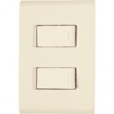 Placa + 2 Interrup. Simples Separados 10A Beige LIZ xUn.