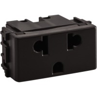 Modulo Tomacorriente 2P+T 10-15A Negro UNIVERSAL xUn.