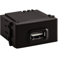 Modulo Tomacorriente USB 1.5A Negro UNIVERSAL xUn.