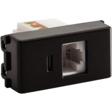 Modulo RJ45 p/ Eternet Negro UNIVERSAL xUn.