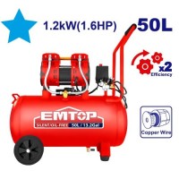 Compresor de Aire sin aceite 50Ltrs. 1.6HP/1.2kW. Emtop