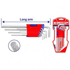 Juego Llaves Allen Largas. 9pzas. (1.5-10mm). Emtop