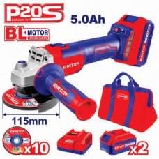 Desc - Amoladora 115mm BL 2x Bat. De 20V 5Ah + Acc. EMTOP*