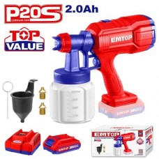 Pistola de Pintar 800ml + 1x Bateria 20V 2Ah. Emtop