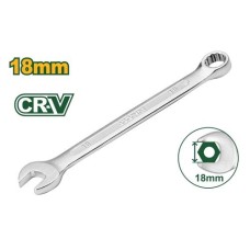 Llave combinada CrV cuello corto 18mm Jadever x Un.