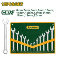 Juego Llaves combinadas CrV 12pzs. 6-22mm Jadever Funda