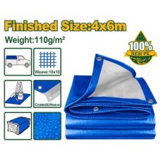 Lona / Carpa Azul 110gr. 4x6m con ojales. Jadever Bolsa